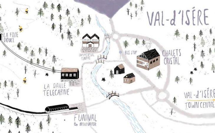 Chalet Cristal, Val dIsere, Map